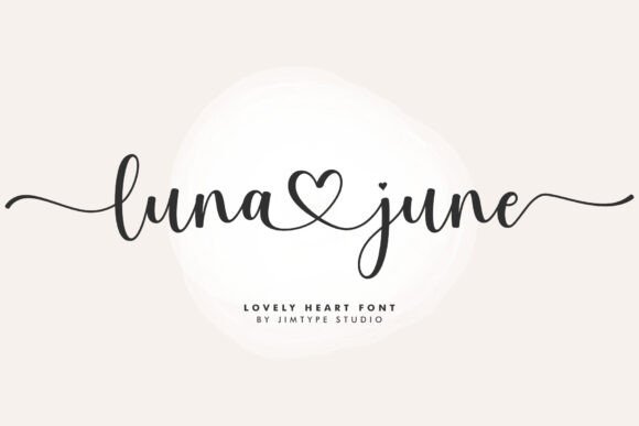 Luna June: A Sweet, Modern Calligraphy Font with a Connected Heart