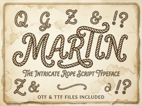 Martin: A Rope-Textured Script for Nautical & Rustic Brands
