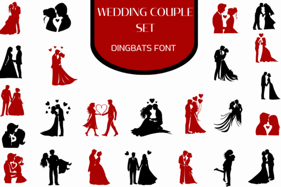 Wedding Couple Set: The Elegant Dingbats Font for Nuptial Designs